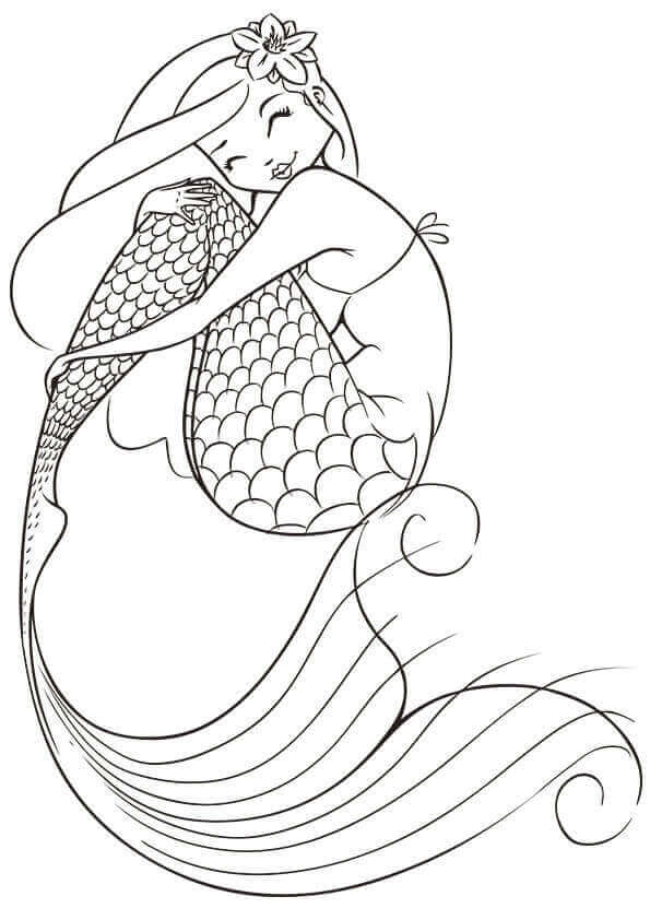 31 Cute Mermaid Coloring Pages for Preschool Printable 6