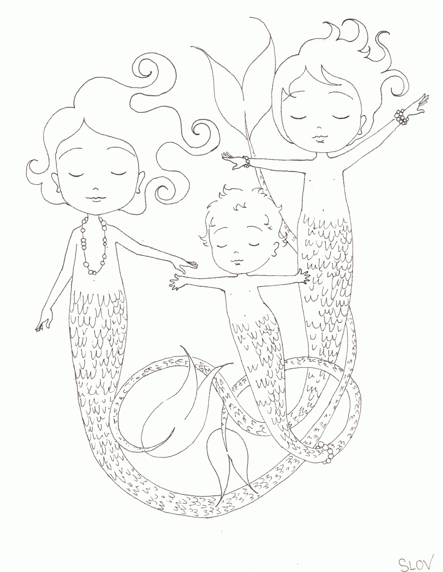 31 Cute Mermaid Coloring Pages for Preschool Printable 8