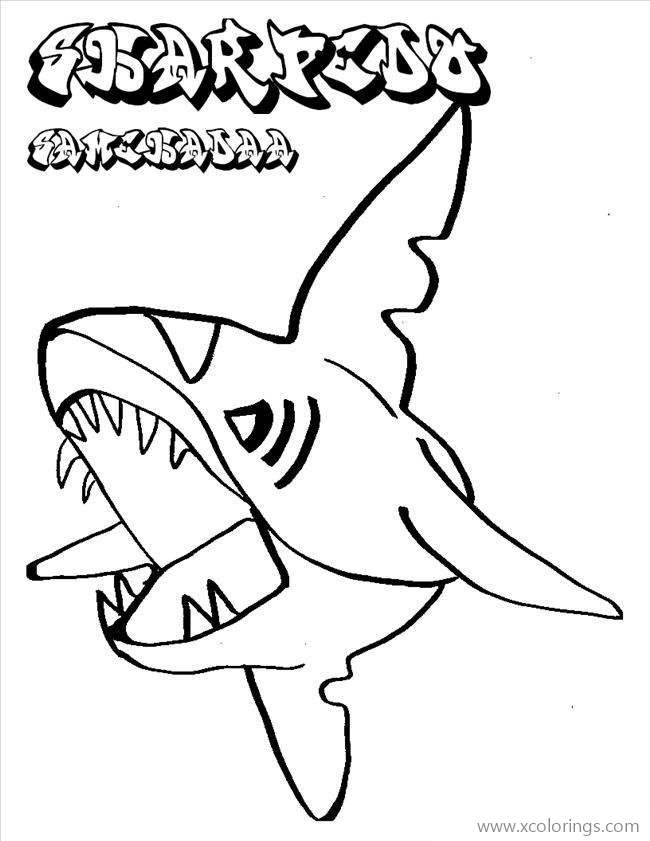 ferocious tiger shark coloring pages printable jpg