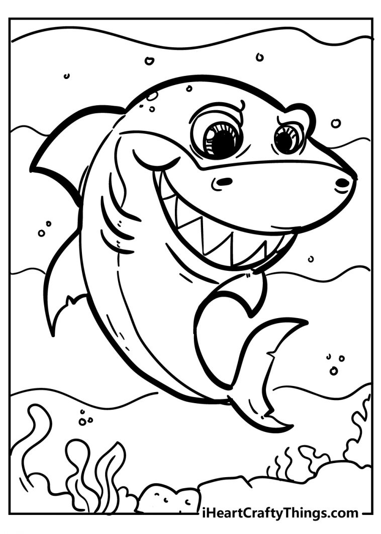 31 Ferocious Tiger Shark Coloring Pages Printable 16