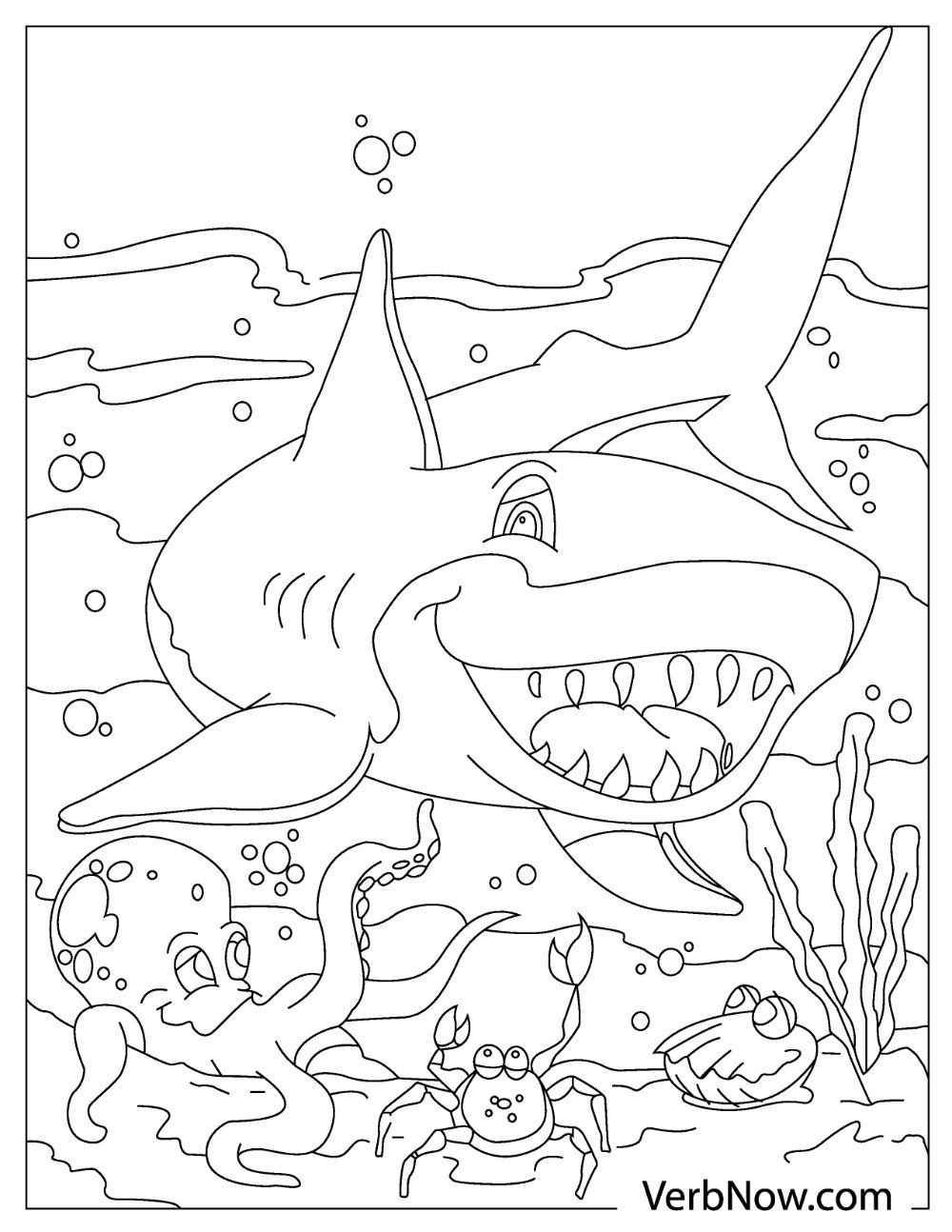 31 Ferocious Tiger Shark Coloring Pages Printable 35