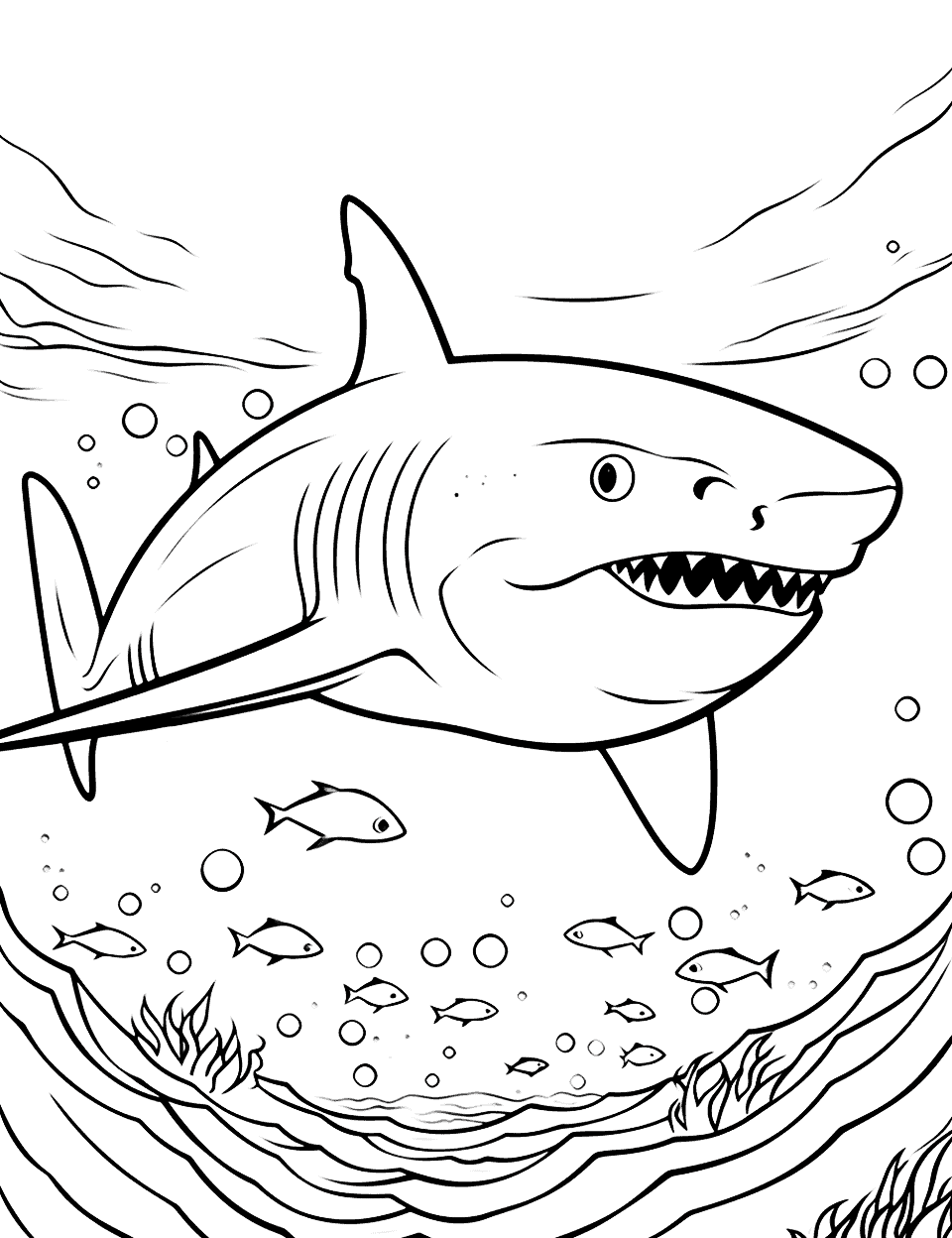 31 Ferocious Tiger Shark Coloring Pages Printable 4