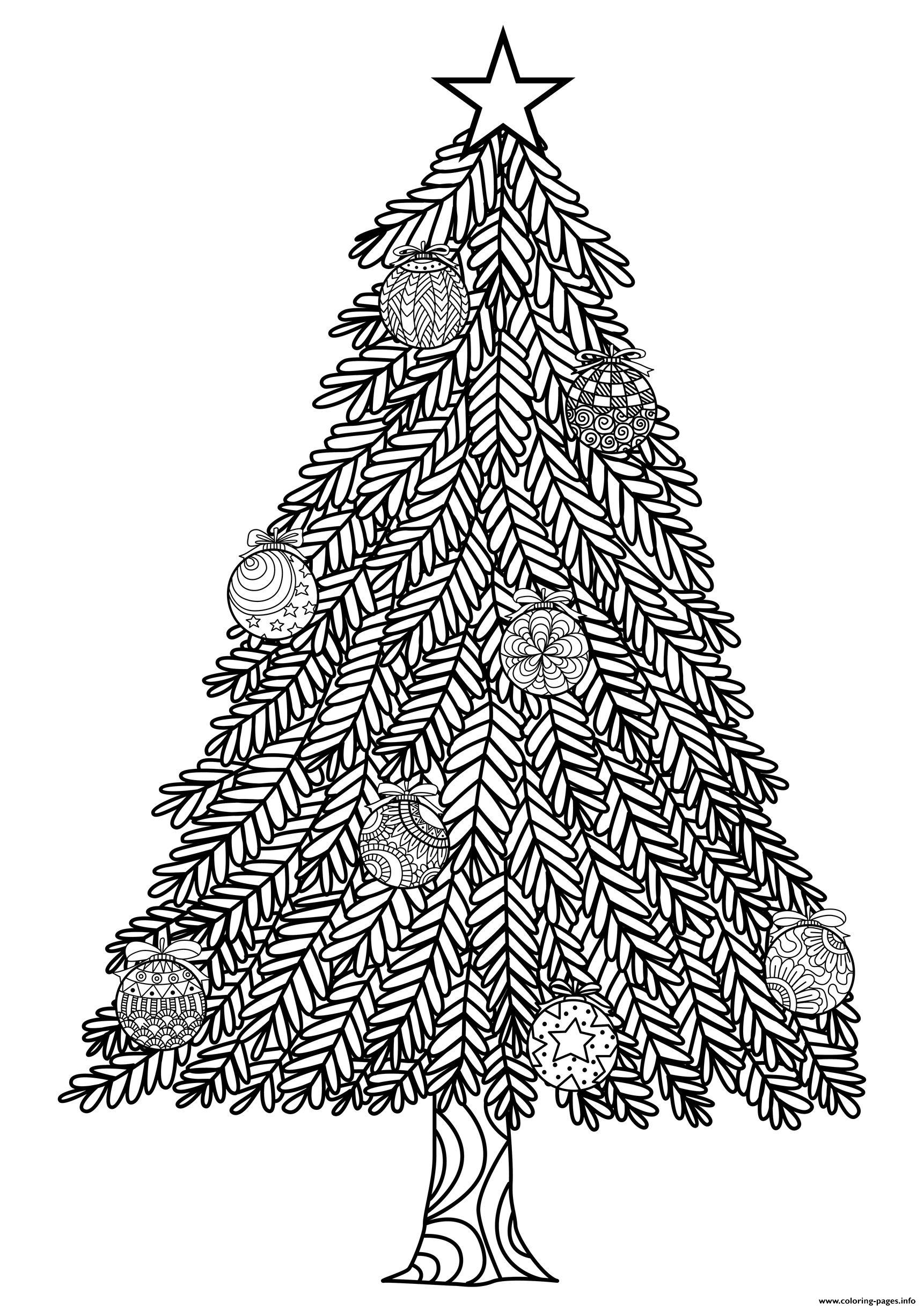 free printable christmas tree coloring pages for adults jpg