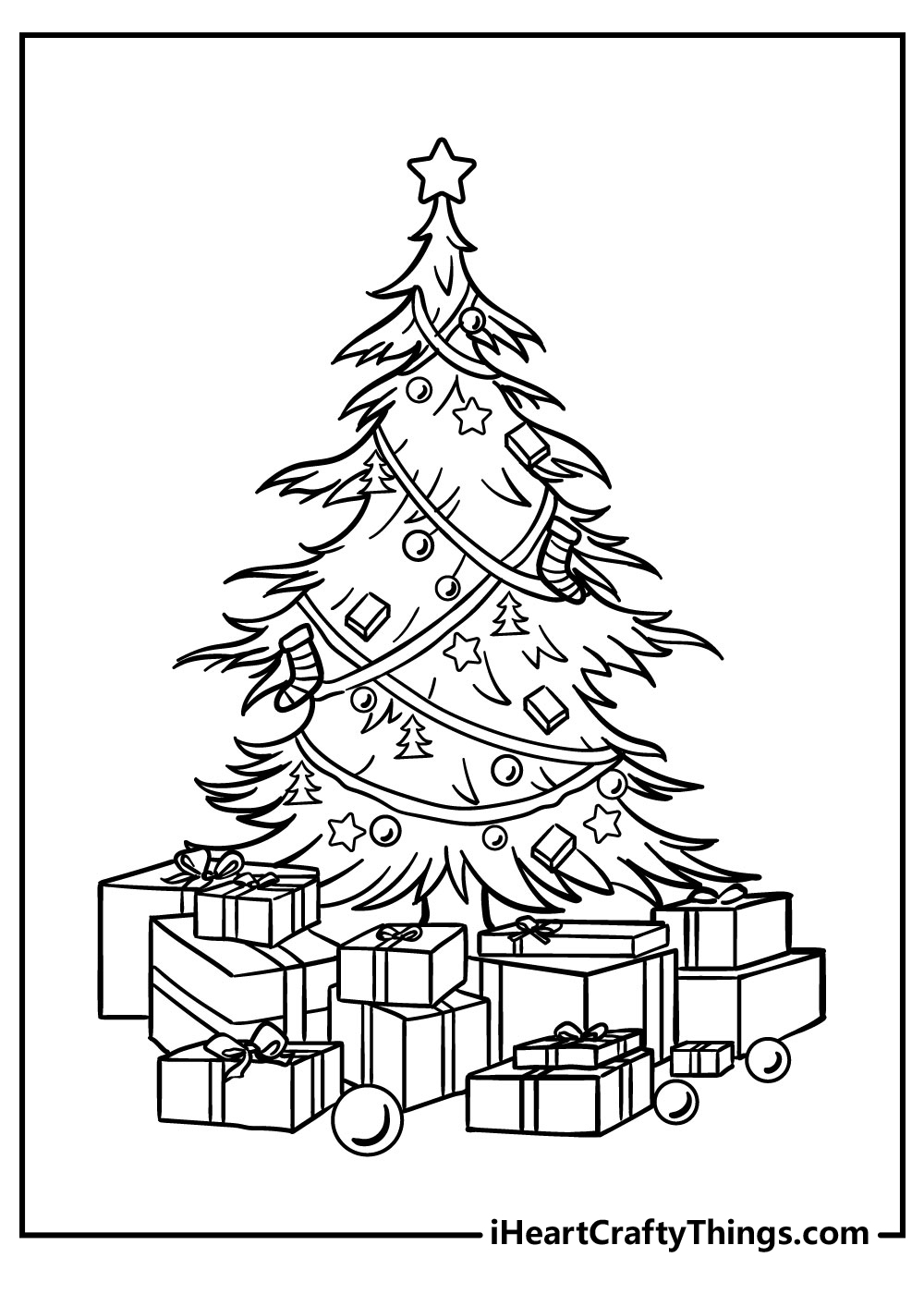 free printable christmas tree coloring pages for adults jpg