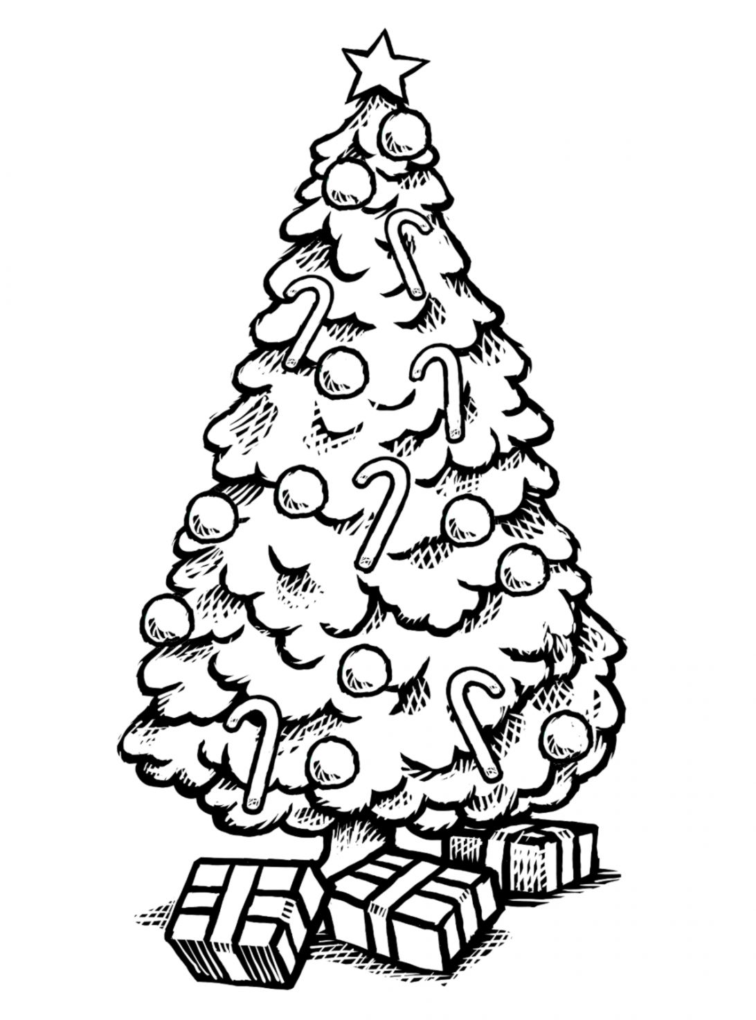 free printable christmas tree coloring pages for adults jpg