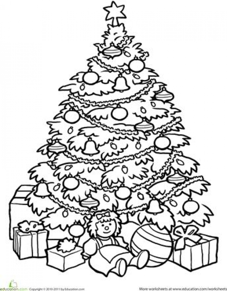 31 Free Printable Christmas Tree Coloring Pages for Adults 21