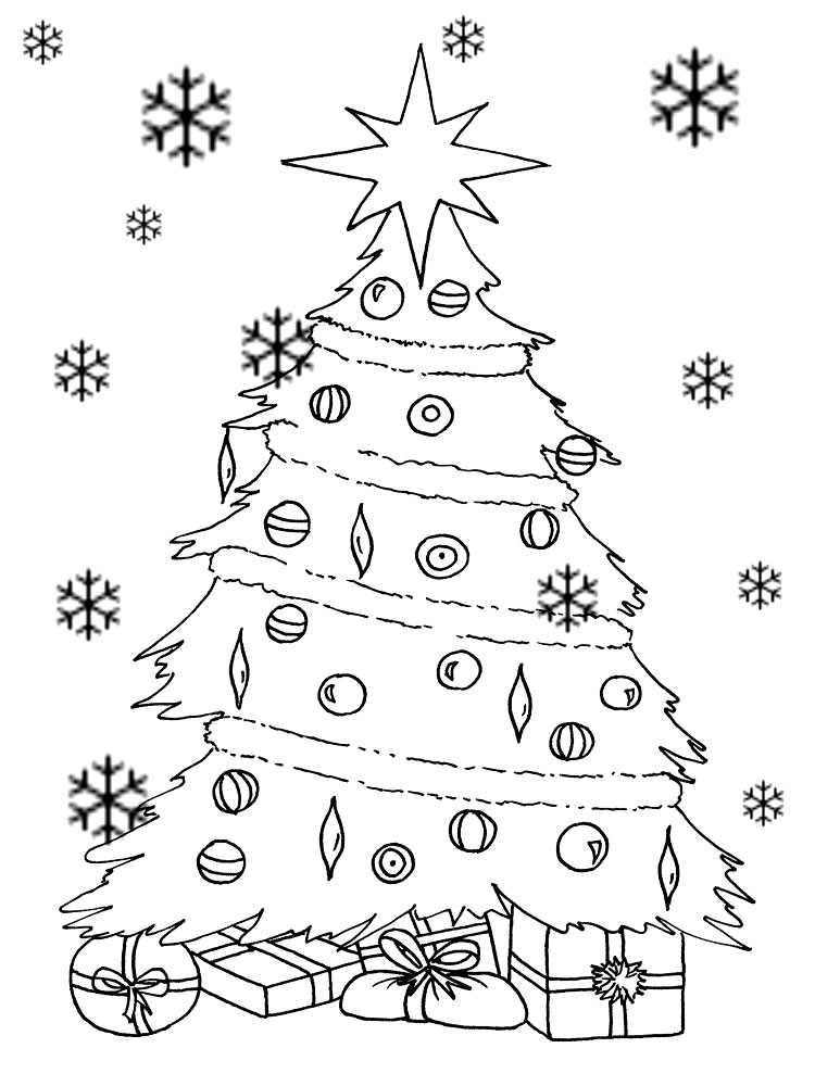 31 Free Printable Christmas Tree Coloring Pages for Adults 32