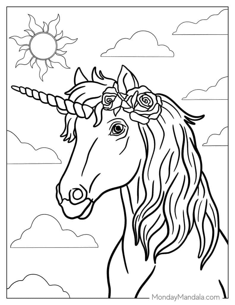 31 Free Unicorn Coloring Pages Printable 10