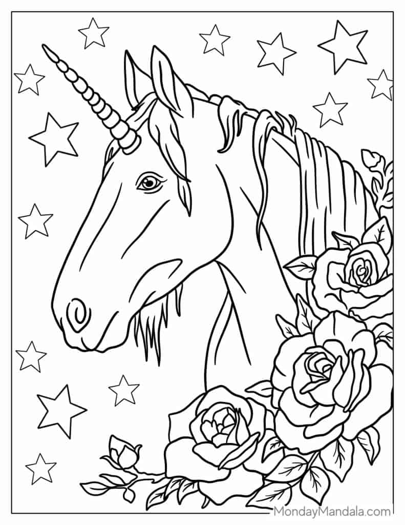 31 Free Unicorn Coloring Pages Printable 16