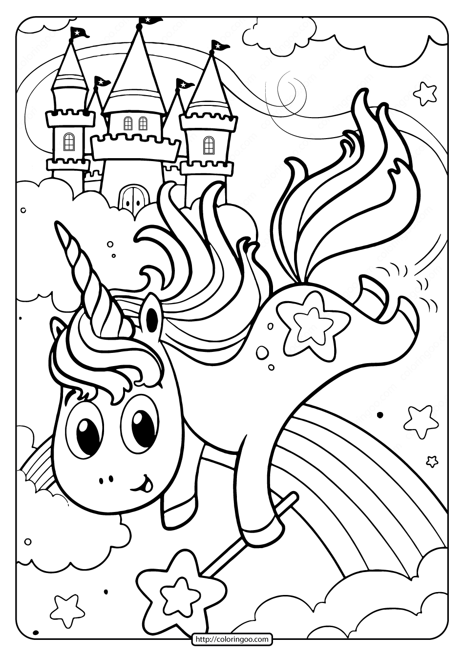 31 Free Unicorn Coloring Pages Printable 3