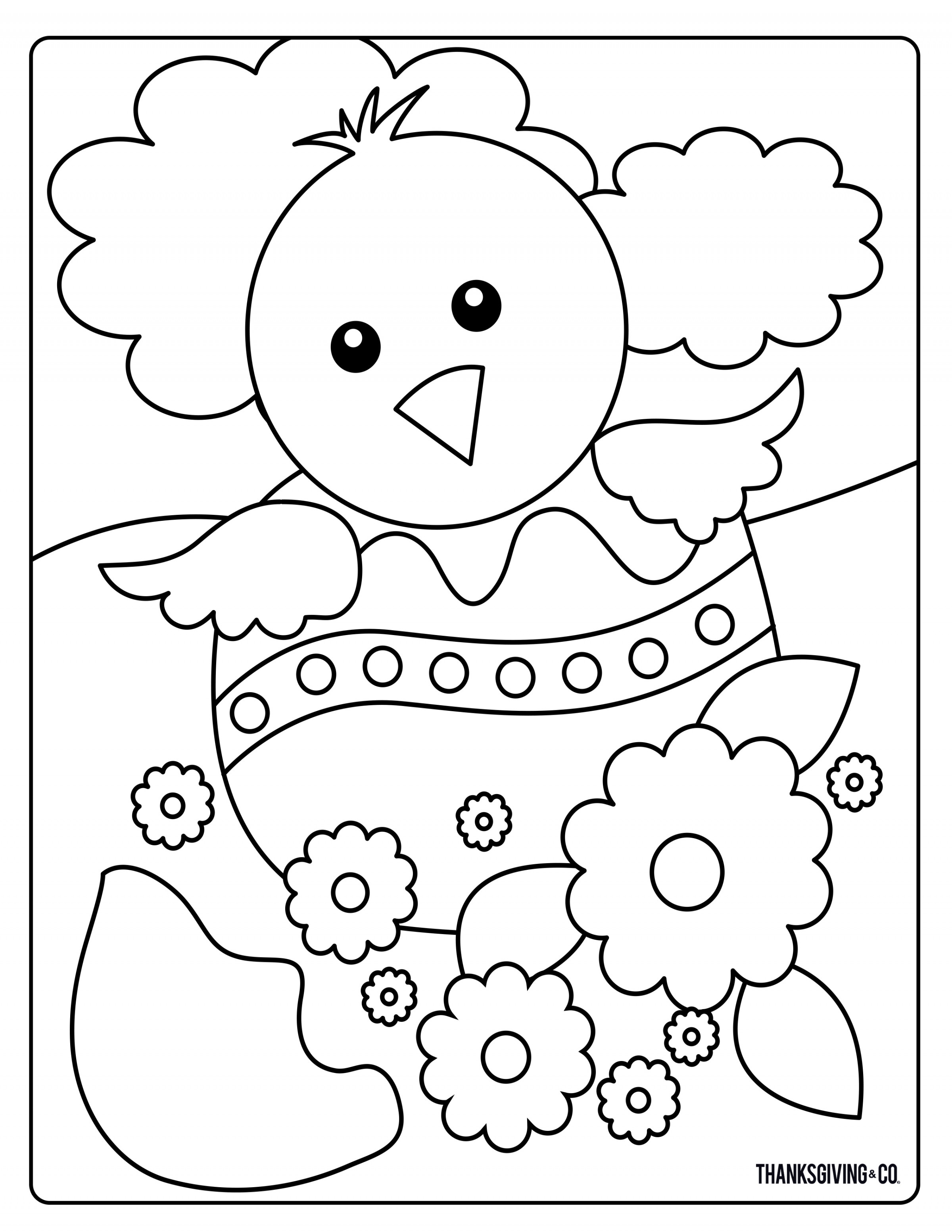 32 Adorable Chick Coloring Page Printable 9