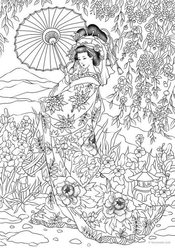 32 Free Japanese Coloring Pages Printable 1