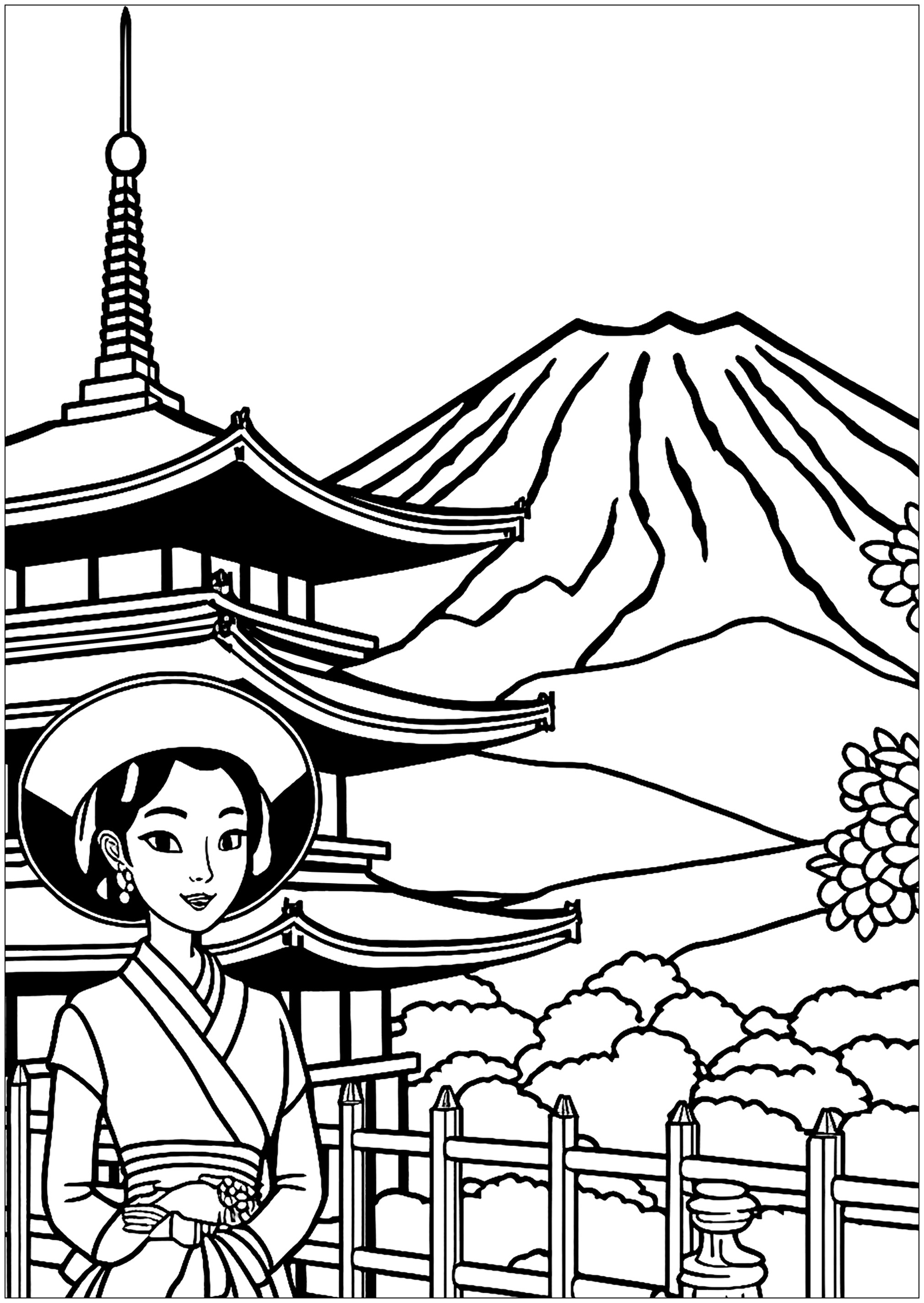 32 Free Japanese Coloring Pages Printable 26