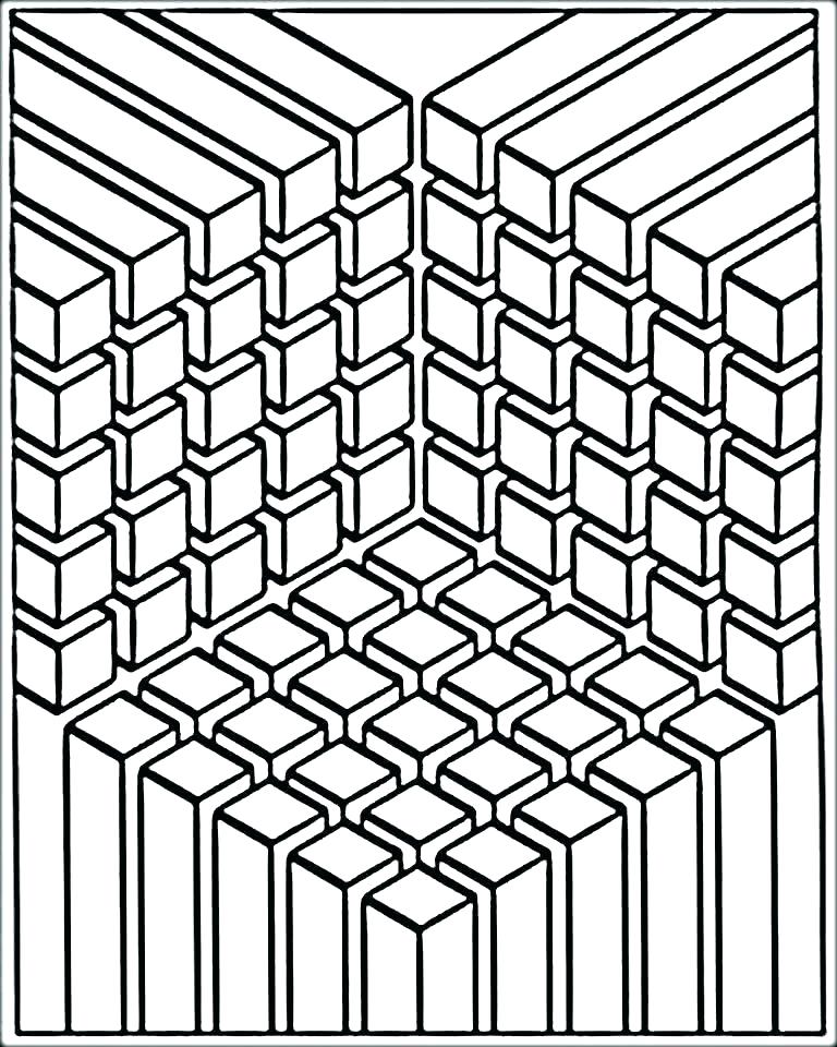 32 Optical Illusions Coloring Pages Printable 1