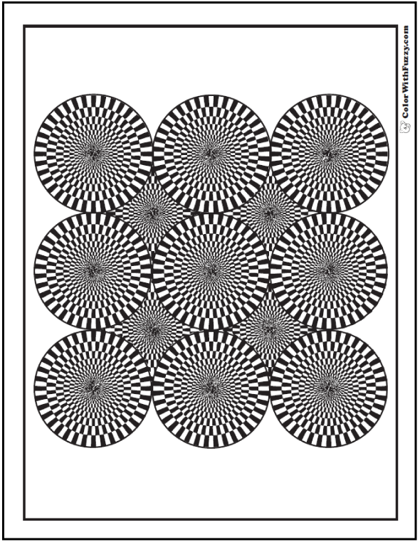 32 Optical Illusions Coloring Pages Printable 10