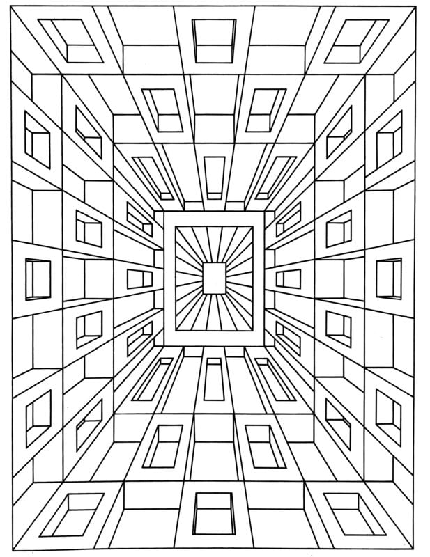 32 Optical Illusions Coloring Pages Printable 25