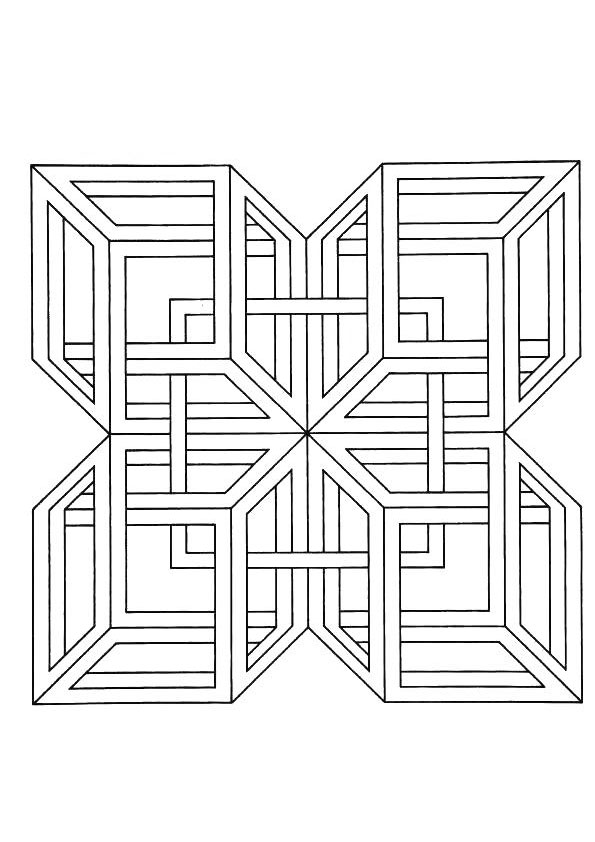 32 Optical Illusions Coloring Pages Printable 29