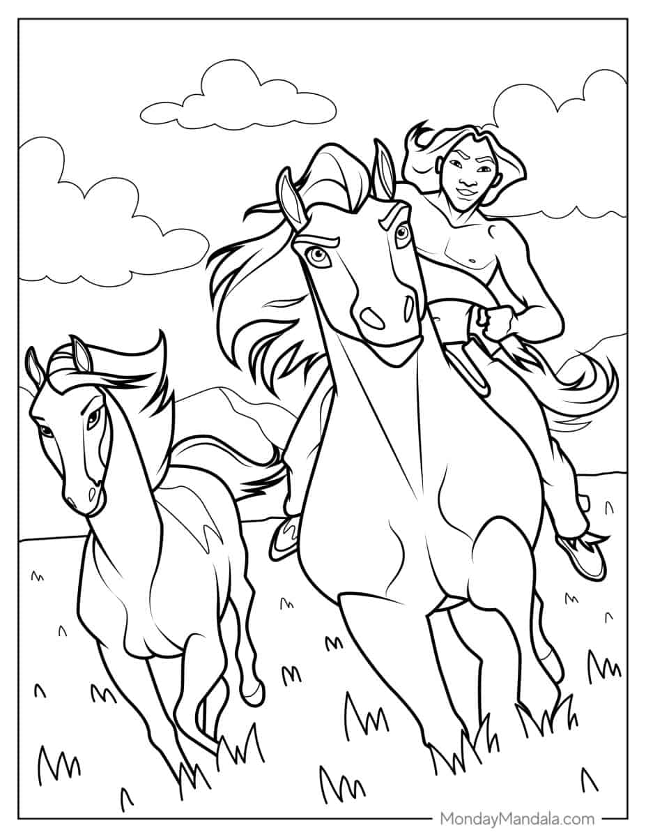 32 Spirit Riding Free Coloring Pages Printable 29