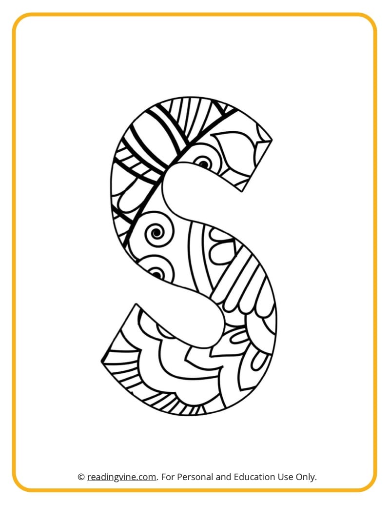 32 Stylish Letter S Coloring Pages Printable 2