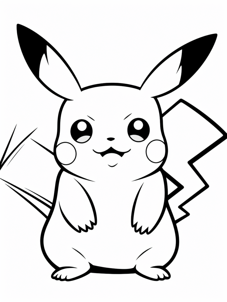 33 Adorable Pikachu Coloring Pages Printable 19