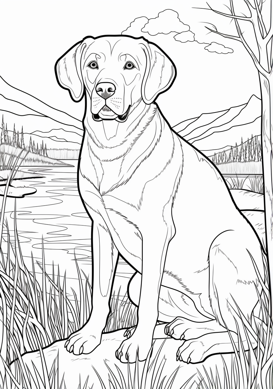 33 Friendly Labrador Coloring Pages Printable 7