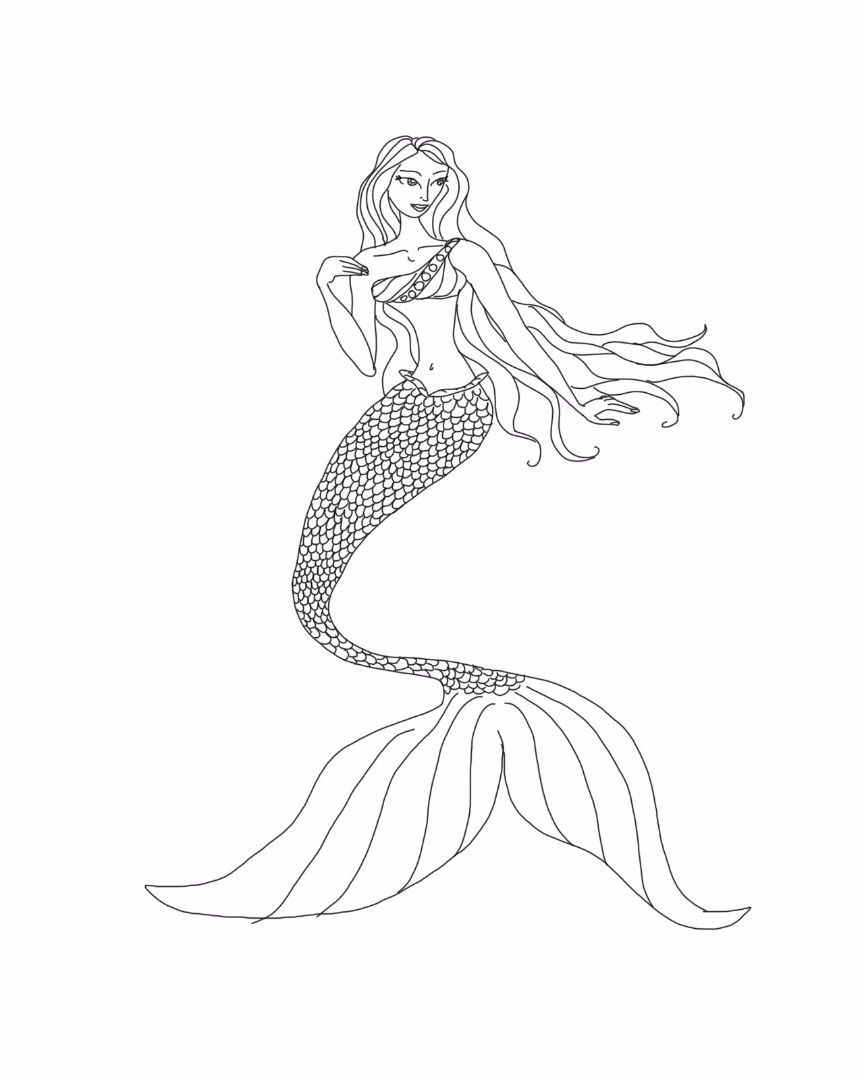 33 Mysterious Gothic Mermaid Coloring Pages Printable 10