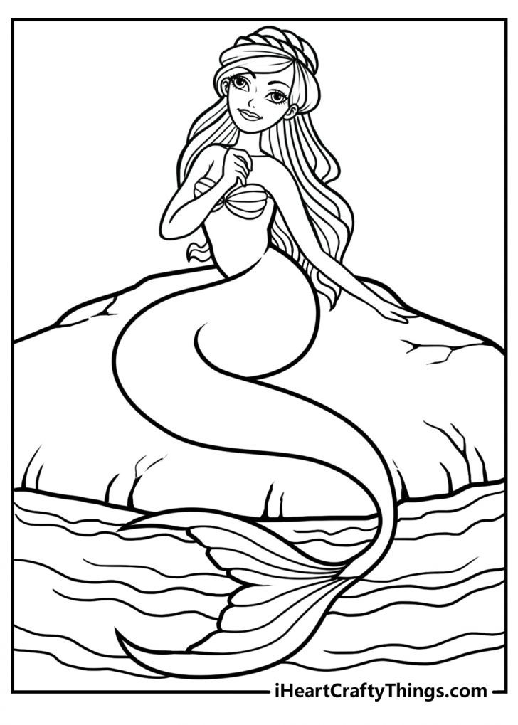 33 Mysterious Gothic Mermaid Coloring Pages Printable 11