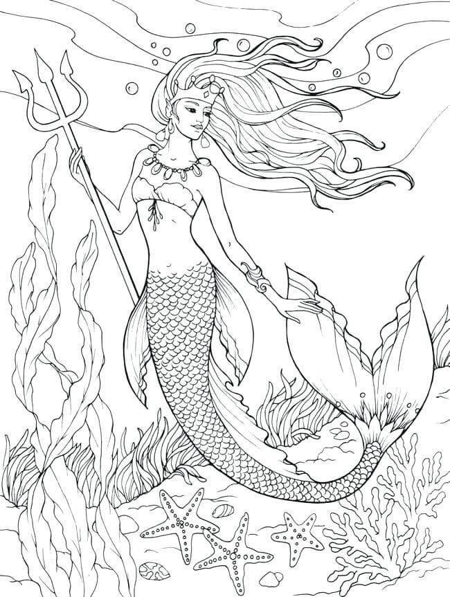 33 Mysterious Gothic Mermaid Coloring Pages Printable 13