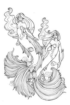 33 Mysterious Gothic Mermaid Coloring Pages Printable 5