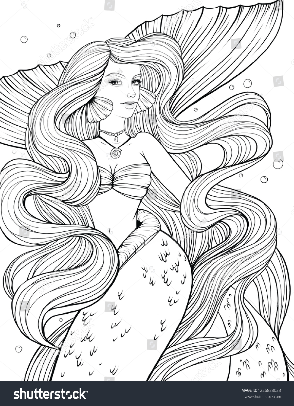 33 Mysterious Gothic Mermaid Coloring Pages Printable 8