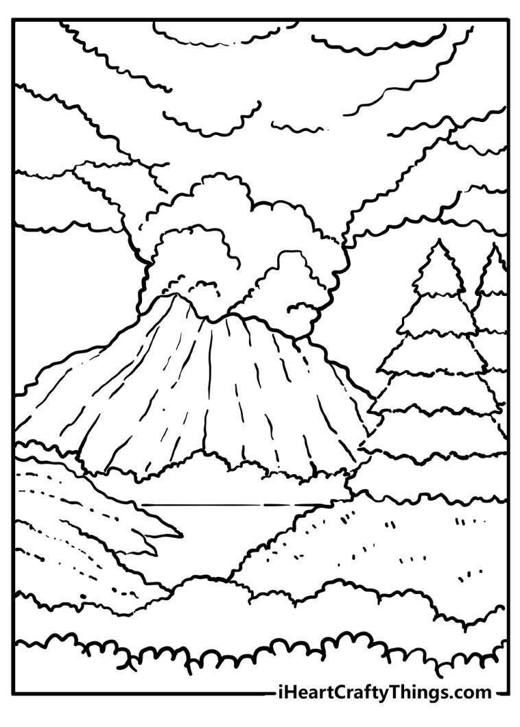 33 Volcano Coloring Pages Printable 17