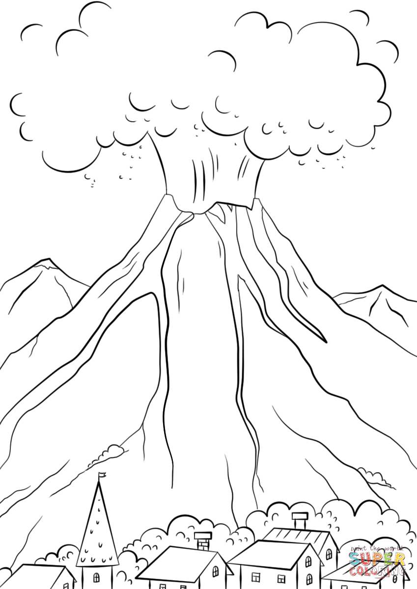 33 Volcano Coloring Pages Printable 24