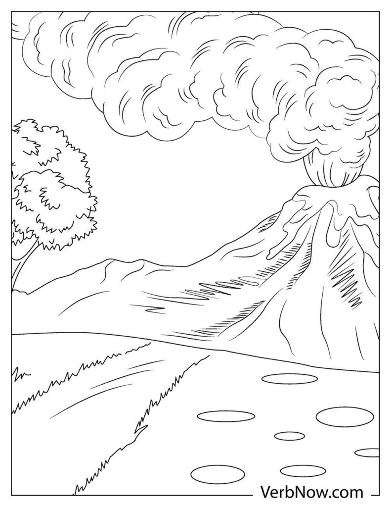 33 Volcano Coloring Pages Printable 3