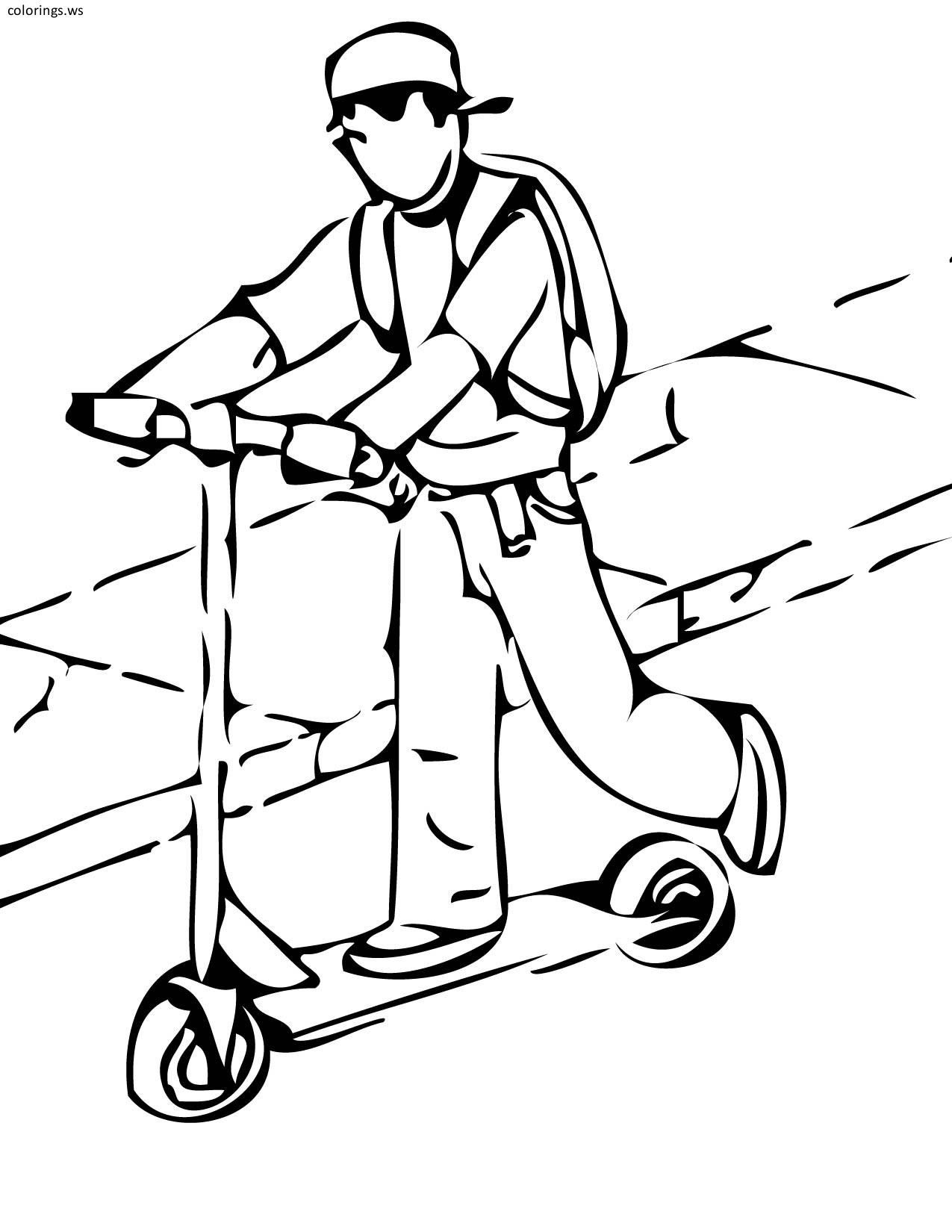 34 Cool Scooter Coloring Pages Printable 1