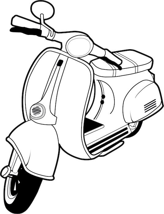 34 Cool Scooter Coloring Pages Printable 14