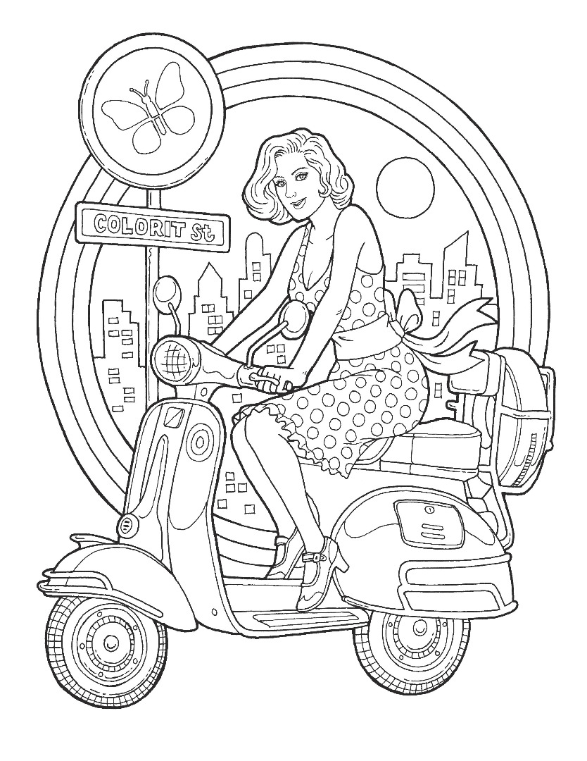 34 Cool Scooter Coloring Pages Printable 3