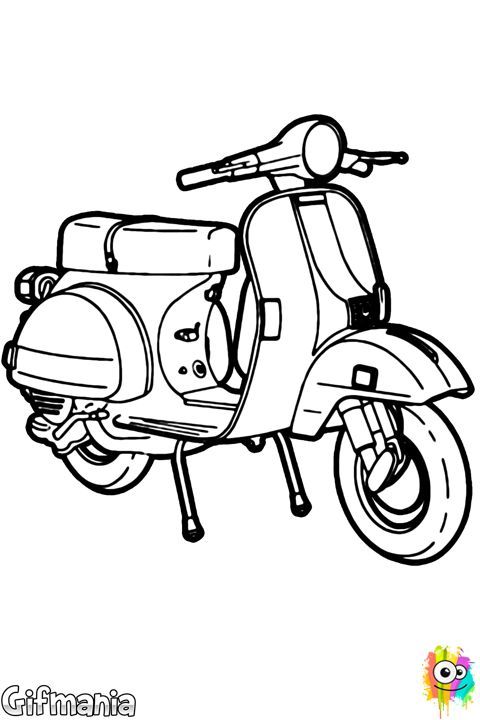 34 Cool Scooter Coloring Pages Printable 8