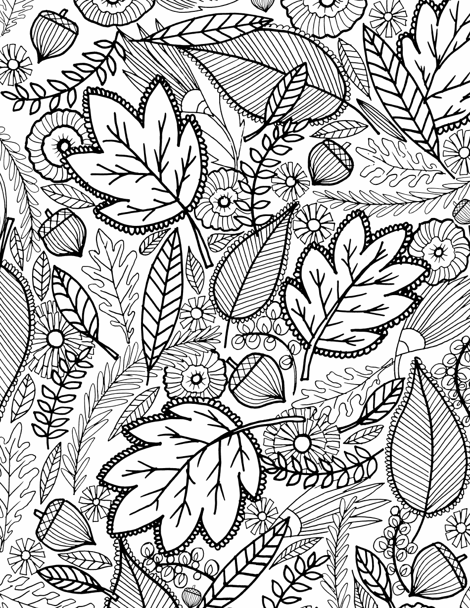 34 Fall Leaves Coloring Pages Printable 14