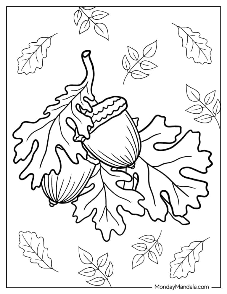 34 Fall Leaves Coloring Pages Printable 26