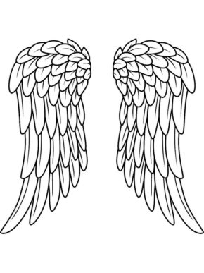 34 Graceful Angel Wings Coloring Pages Printable 10