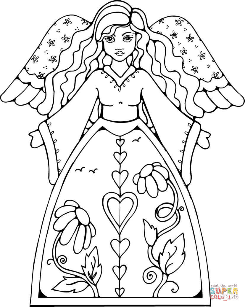 34 Graceful Angel Wings Coloring Pages Printable 20