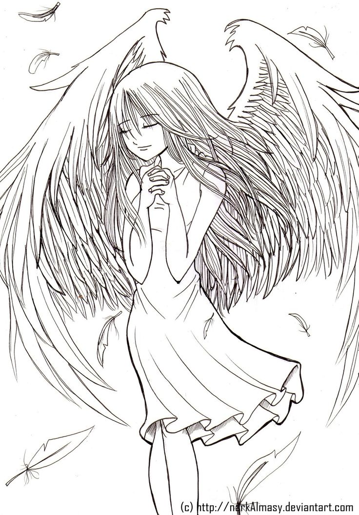 34 Graceful Angel Wings Coloring Pages Printable 31