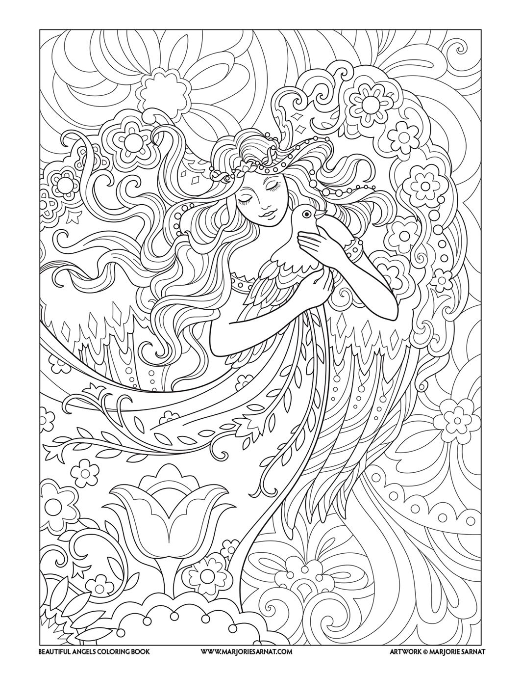 34 Graceful Angel Wings Coloring Pages Printable 33