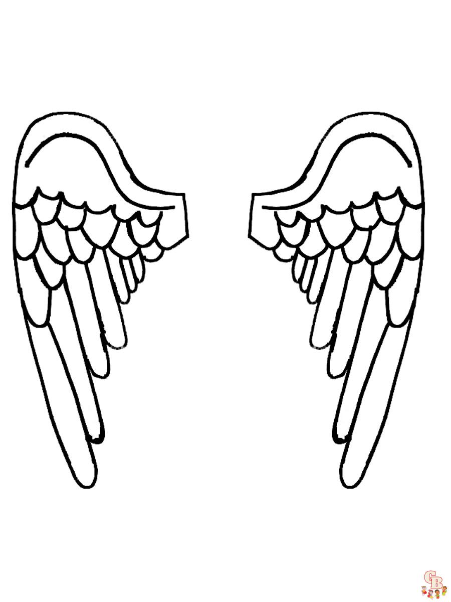 34 Graceful Angel Wings Coloring Pages Printable 4