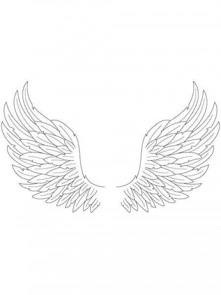 34 Graceful Angel Wings Coloring Pages Printable 6