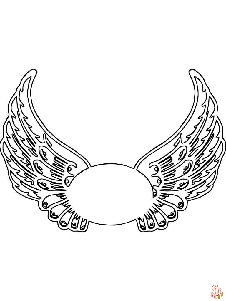 34 Graceful Angel Wings Coloring Pages Printable 7