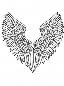 34 Graceful Angel Wings Coloring Pages Printable 8