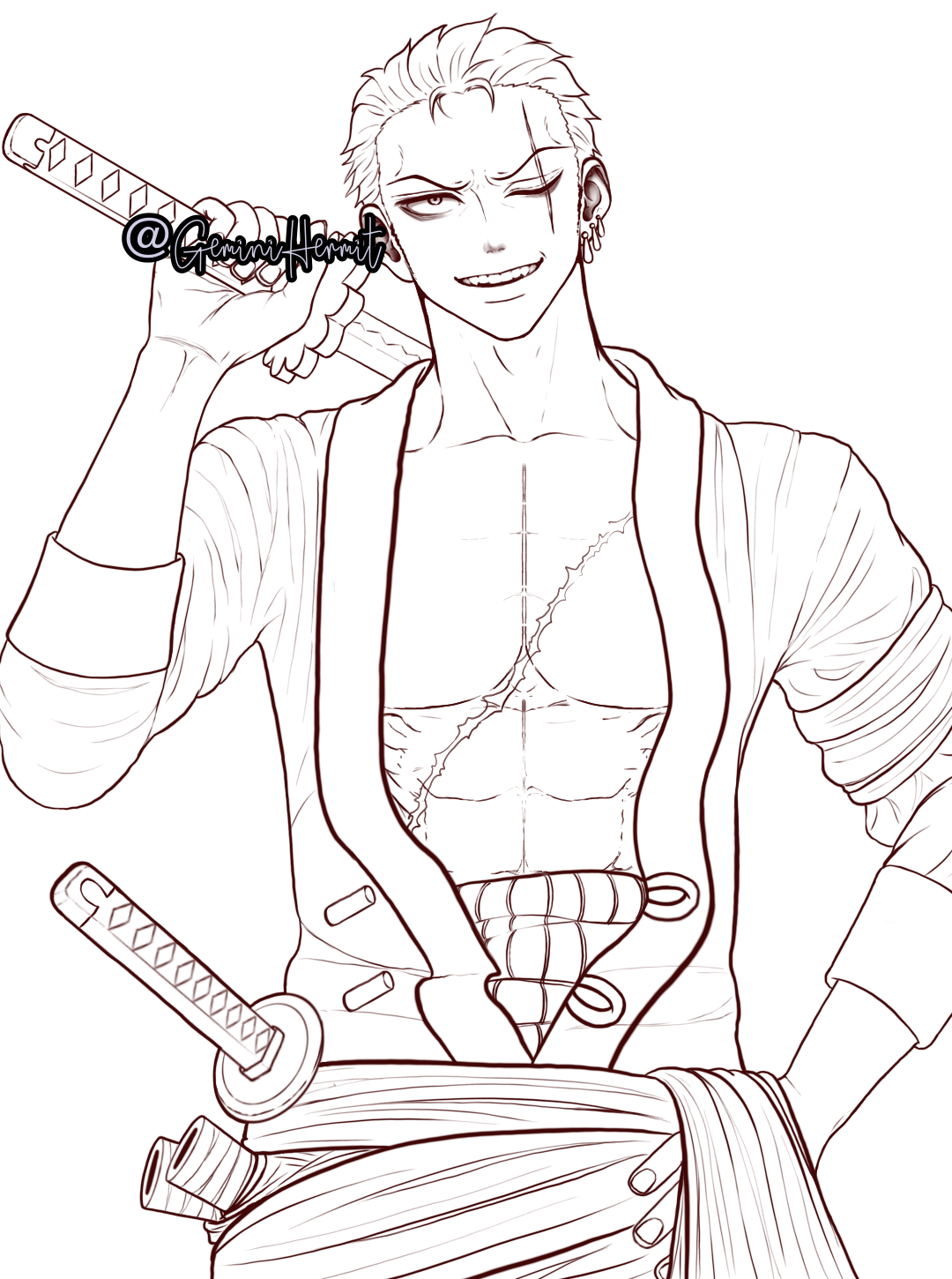 34 Printable Zoro Coloring Pages Printable 4