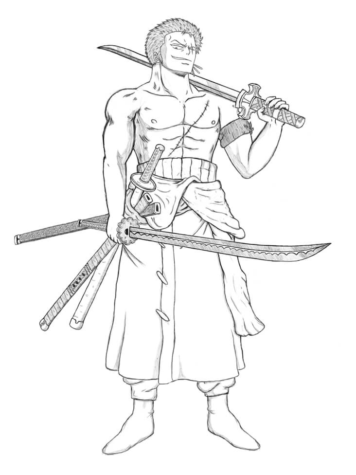 34 Printable Zoro Coloring Pages Printable 5