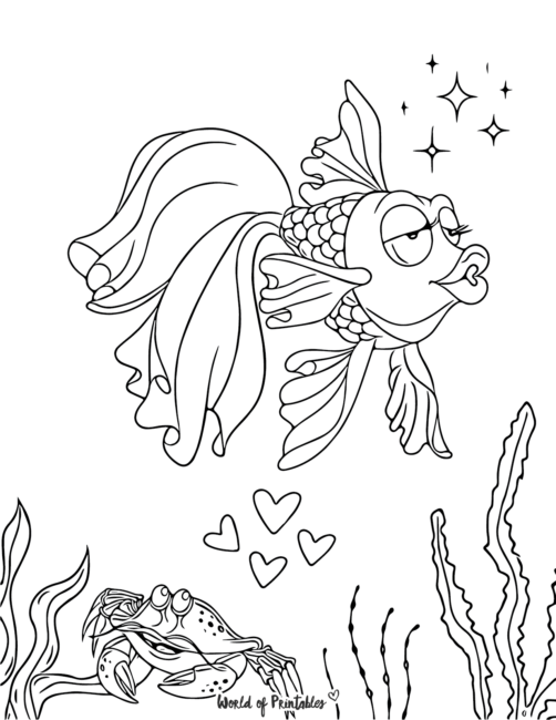 vibrant goldfishes coloring pages printable jpg